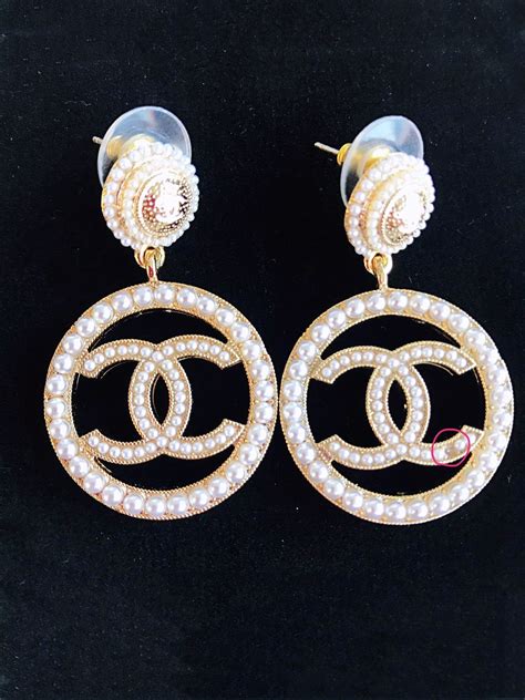 latest chanel earrings 2018|authentic Chanel logo earrings.